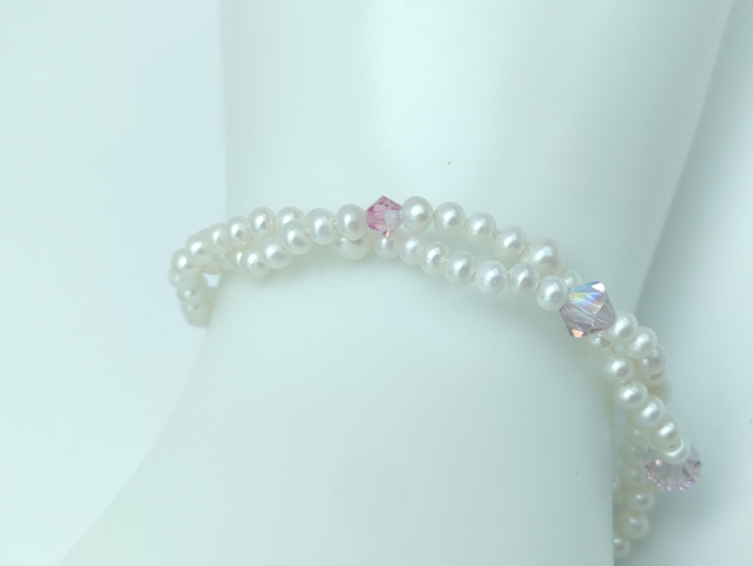 Pulsera doble hilo de Perlas pequeñas Rosa - 3