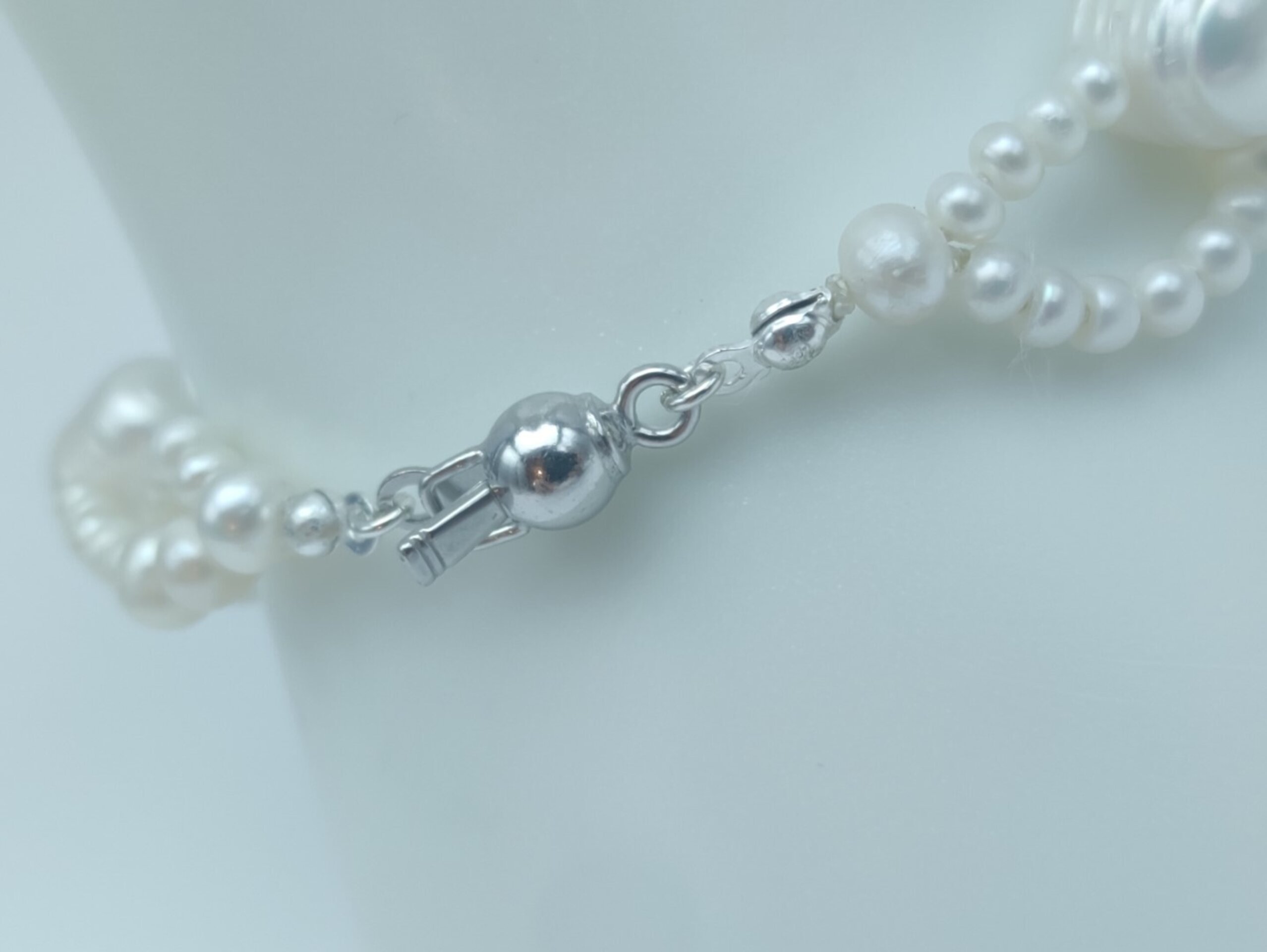 Pulsera doble hilo de Perlas y Swarovski Azul - 4