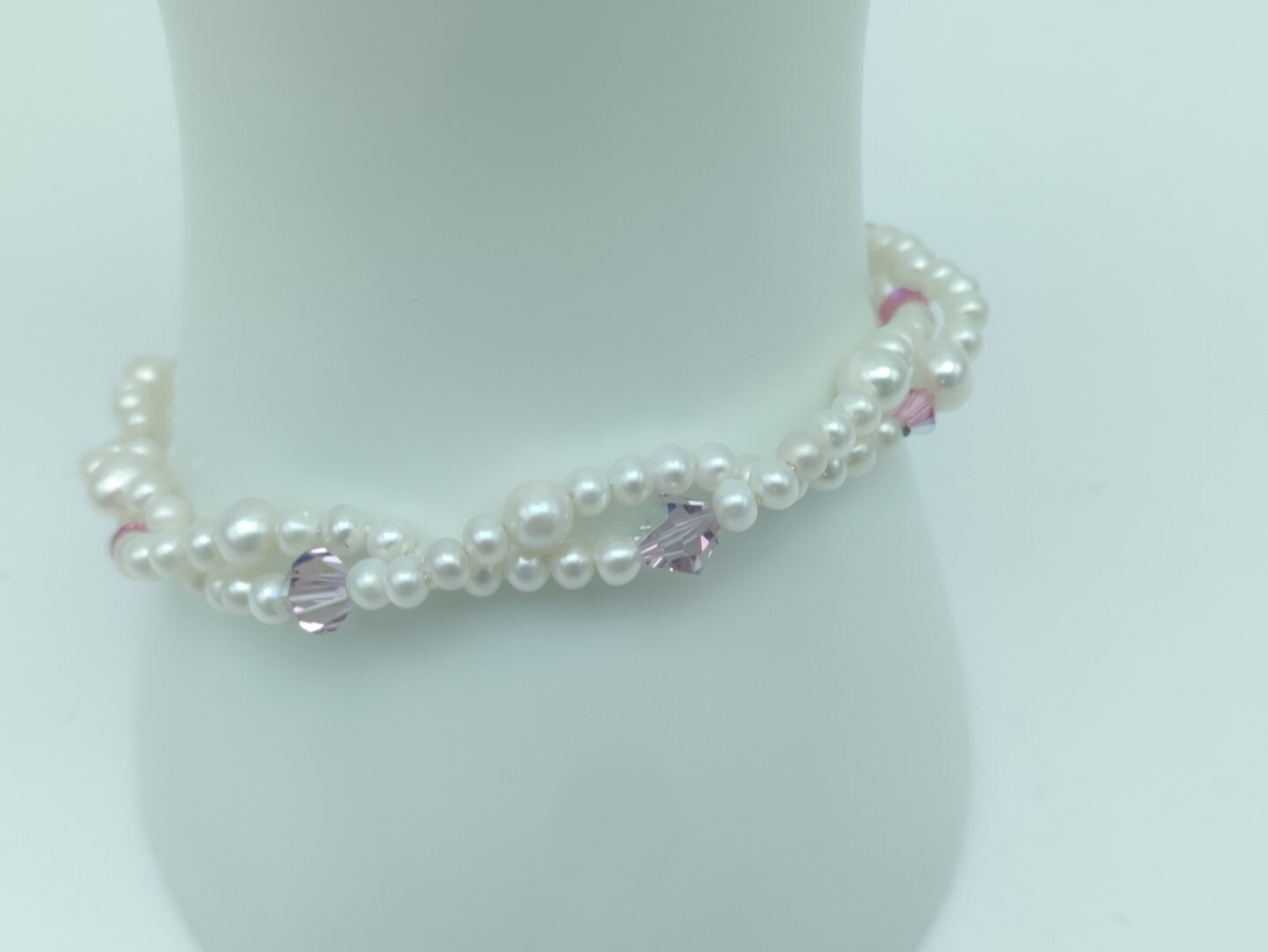 Pulsera doble hilo de Perlas pequeñas Rosa - 2