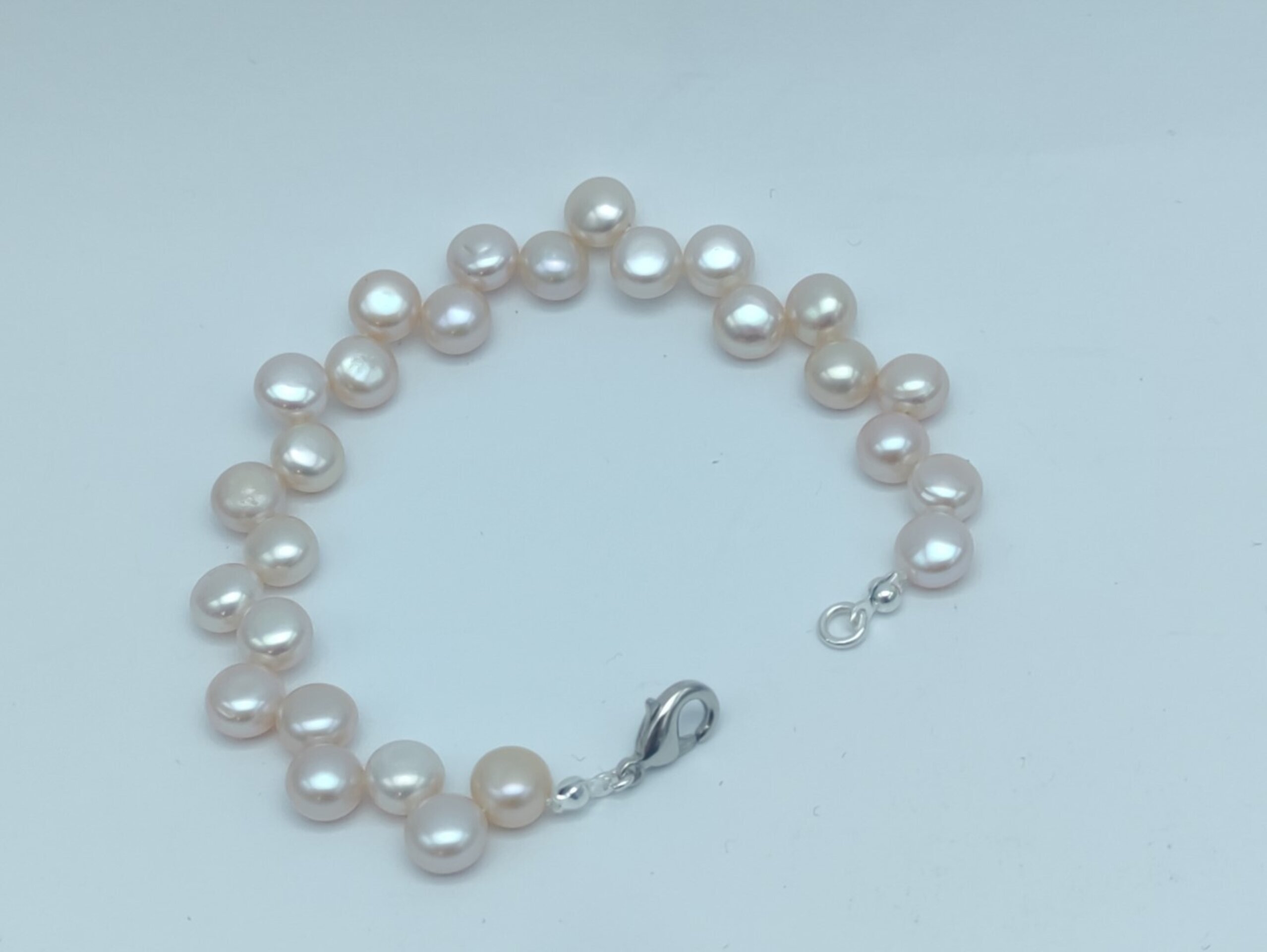 Pulsera de Perlas Boton Rosadas - 6