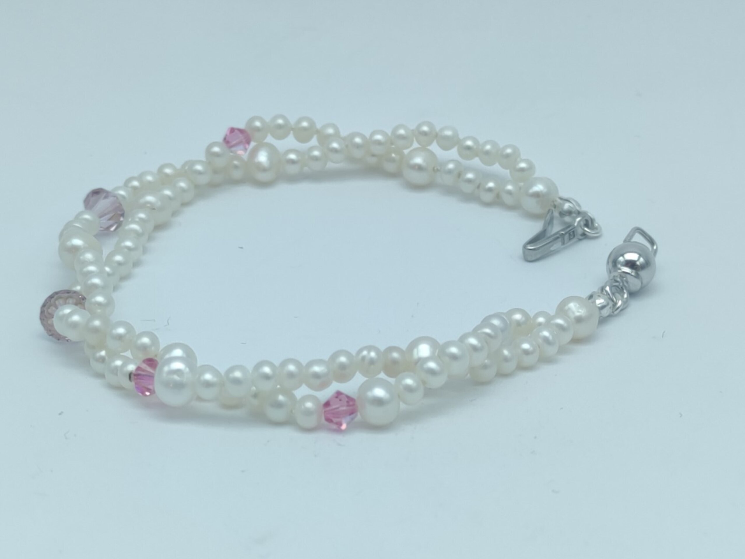 Pulsera doble hilo de Perlas pequeñas Rosa - 5