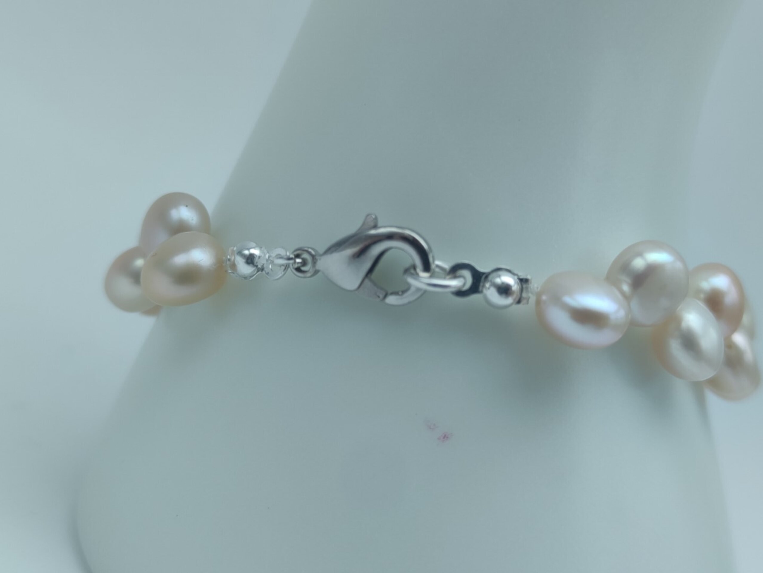 Pulsera de Perlas Boton Rosadas - 5