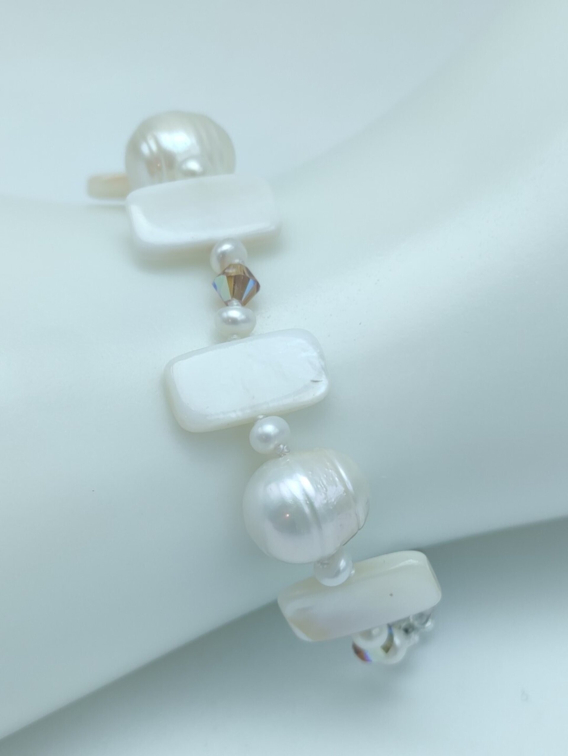 Pulsera de Perlas y Nacar con Swarovski Naranja - 3