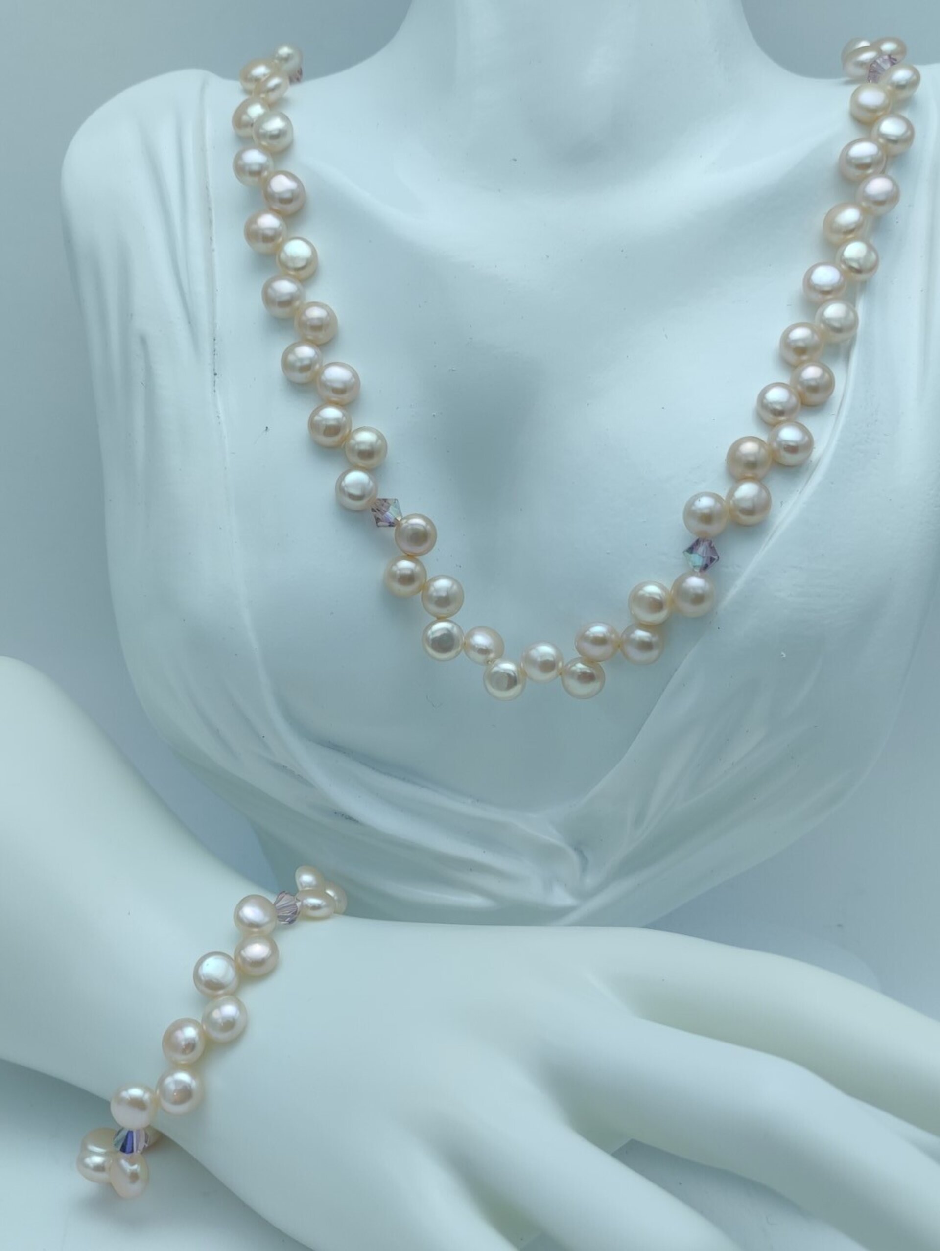 Button Pearl & Swarovski Collection Jewellery Set - 5