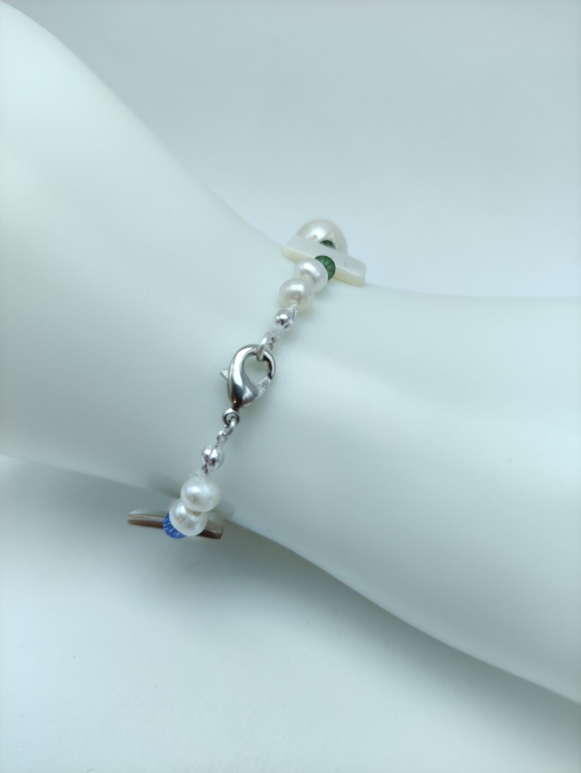 Pulsera de Perlas Barrocas y Nacar Y Cristales de Colores - 3