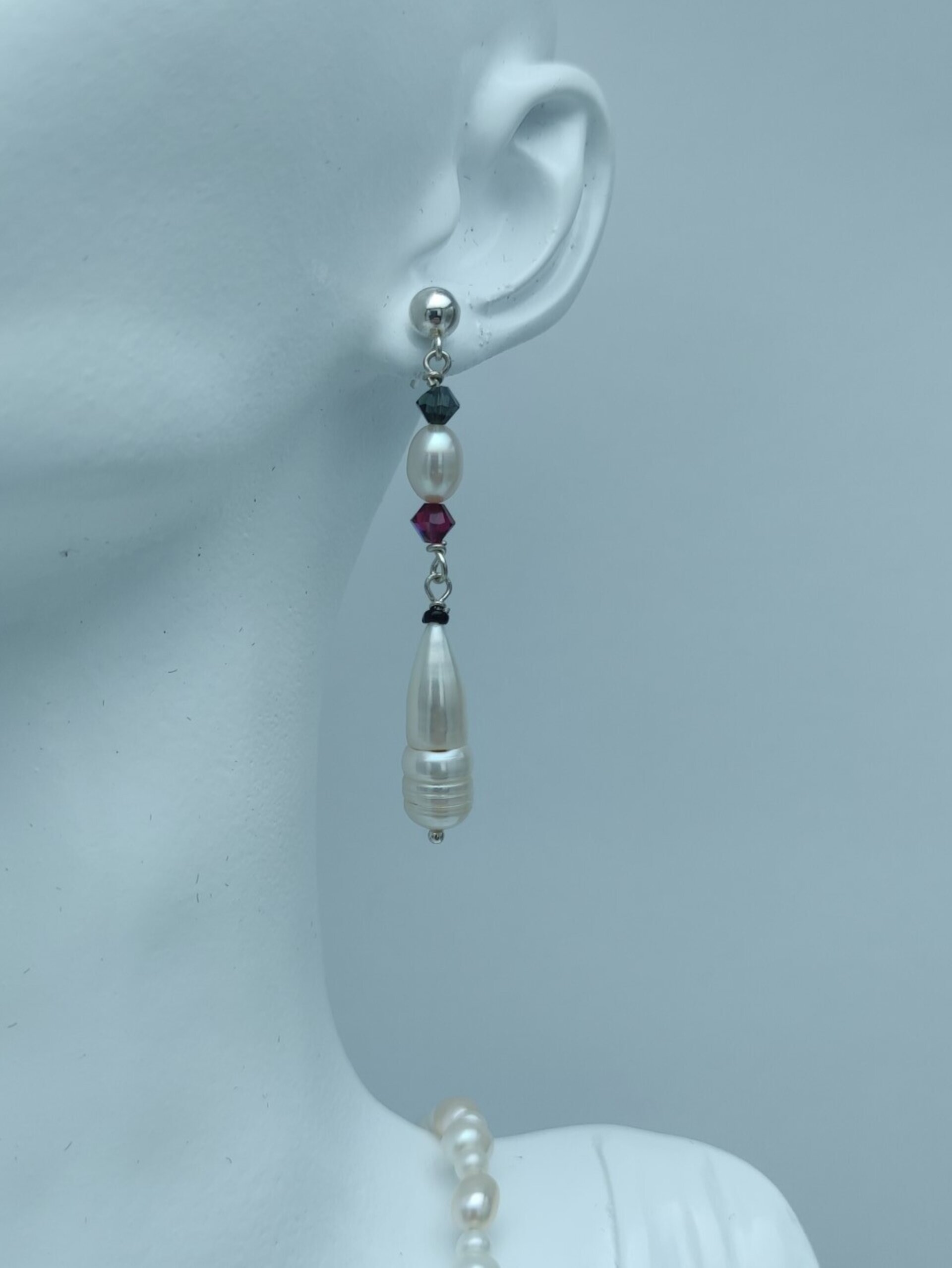 Set de Joyería de Perlas y Swarovski Rosa - 9