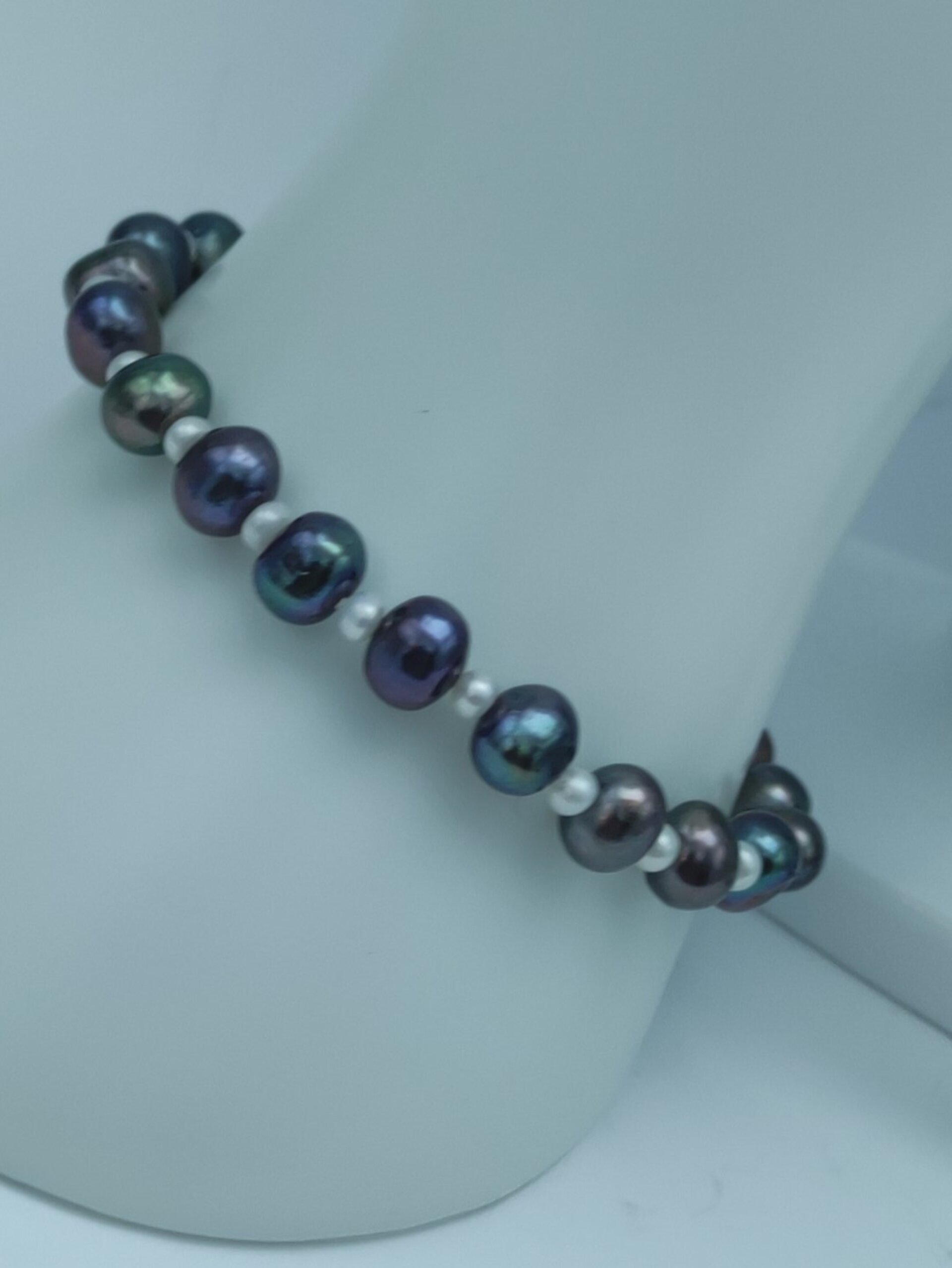Set de Joyería de Perlas negras y plata de ley - 13